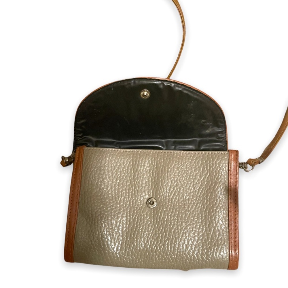 Vintage Nikki Nonno Greenish Gray & Brown Clutch Coin Purse Crossbody - Picture 4 of 11